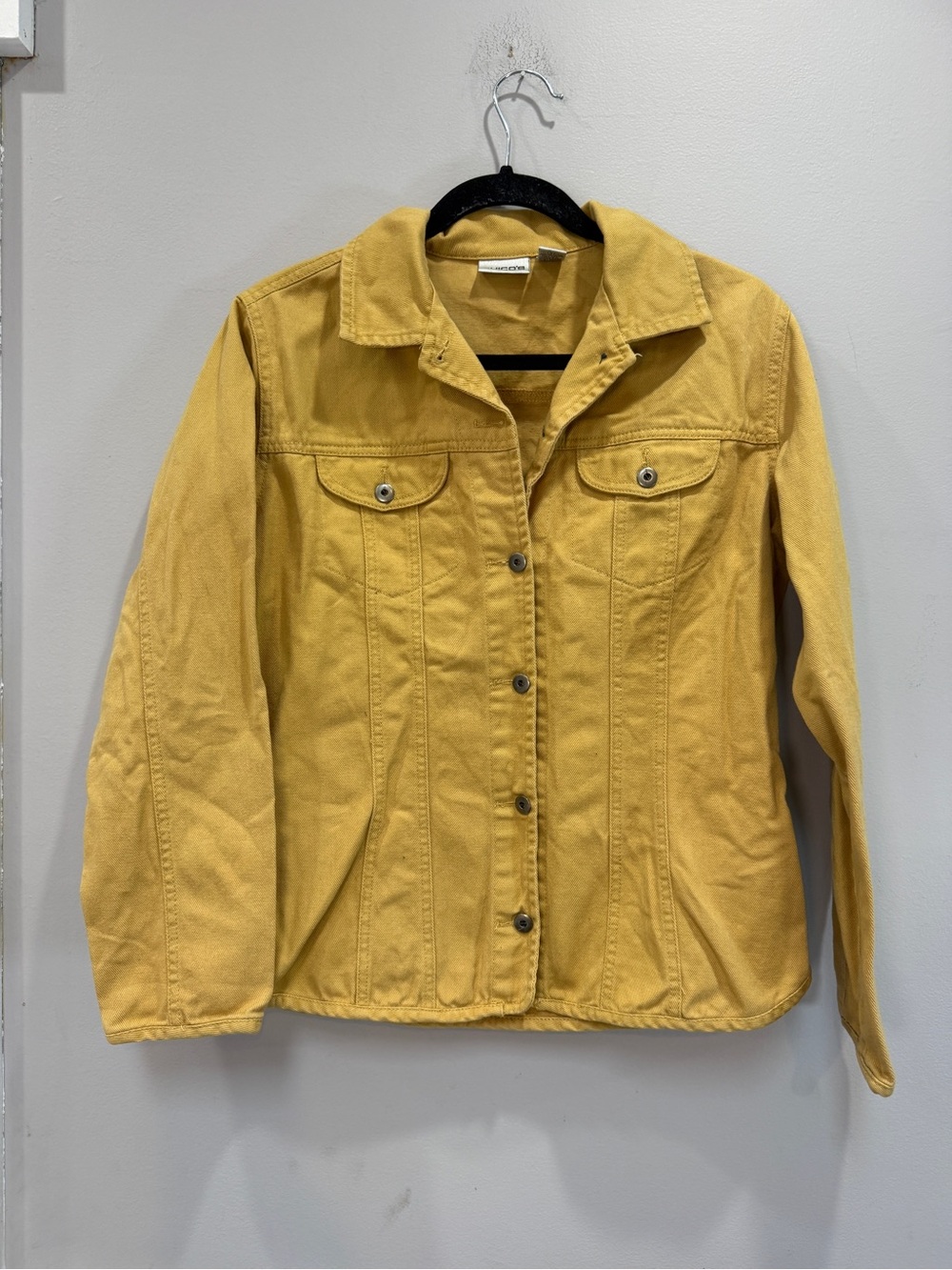 Chico's Mustard Yellow Denim-Style Jacket